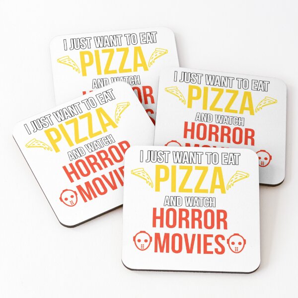 Item preview, I just Want To Eat Pizza And Watch Horror Movie T-shirts / I Just Want To Eat Pizza And Watch Horror Movies Sticker designed and sold by ChopshopTEXT.