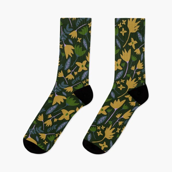 Item preview, Green and Yellow Seamless Floral Pattern designed and sold by bonfimarts.