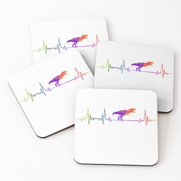 Item preview, Dinosaur heartbeat watercolor designed and sold by loves789.