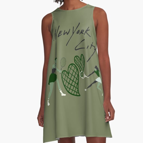 Women's Tennis Match in New York (Green) A-Line Dress