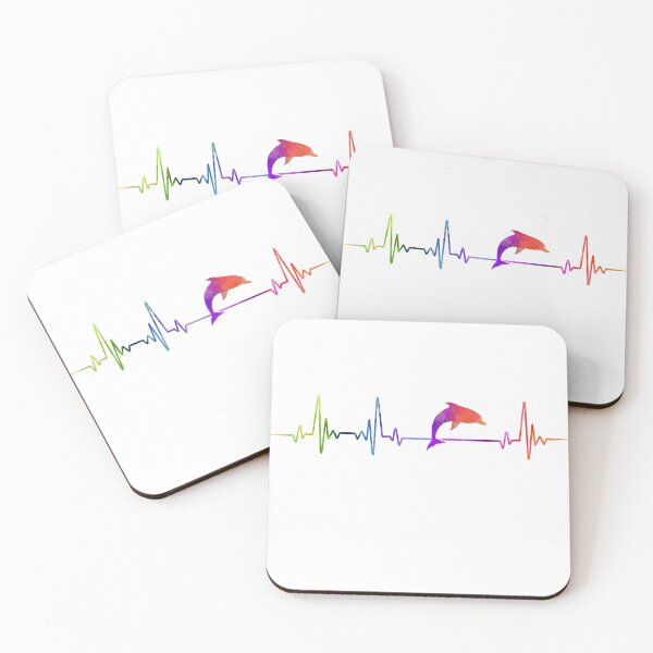 Item preview, Dolphin heartbeat watercolor designed and sold by loves789.