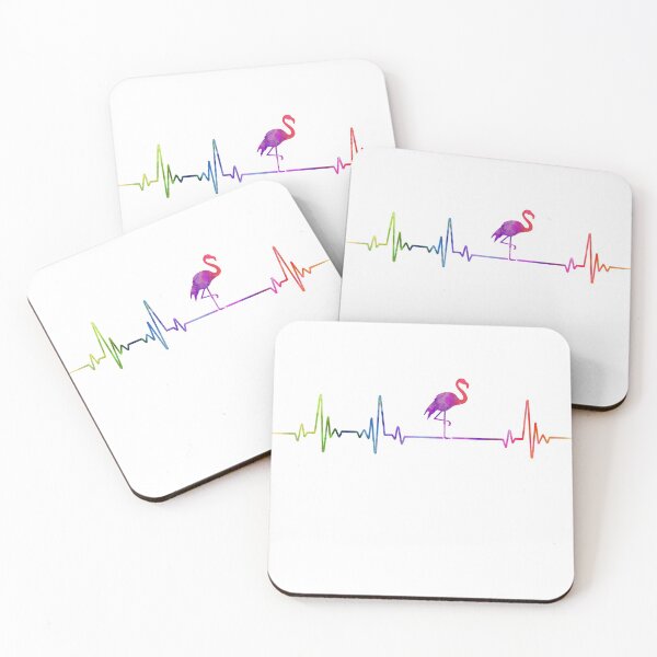 Item preview, FLAMINGO heartbeat watercolor designed and sold by loves789.