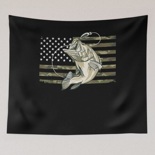 Item preview, Fishing Camouflage Us American Flag Bass Fish Fis Camo designed and sold by patsa4.