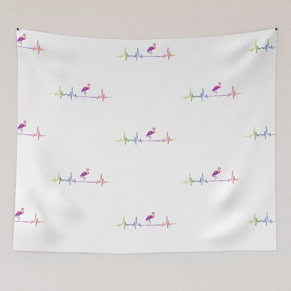 Item preview, FLAMINGO heartbeat watercolor designed and sold by loves789.