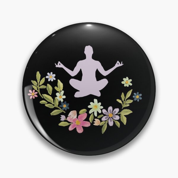 Item preview, Floral Sukhasana Yoga Pose- Black Edition designed and sold by Megan-Alice.