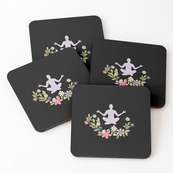 Item preview, Floral Sukhasana Yoga Pose- Black Edition designed and sold by Megan-Alice.