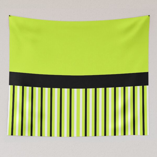 Item preview, NEON GREEN LIME STIPES IN BLACK AND WHITE/repent designed and sold by wildwhimsical.