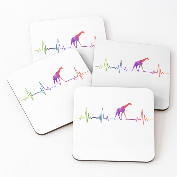 Item preview, GIRAFFE heartbeat watercolor designed and sold by loves789.