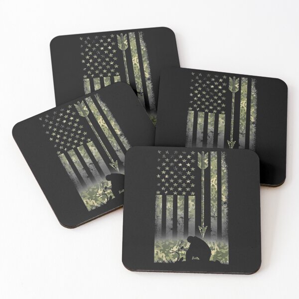 Item preview, Bow Hunting Camo American Flag Deer Hunters designed and sold by nancyholly.