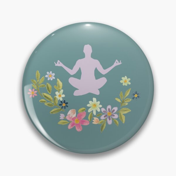 Item preview, Floral Sukhasana Yoga Pose- Light Teal Edition designed and sold by Megan-Alice.