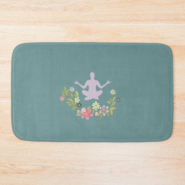 Item preview, Floral Sukhasana Yoga Pose- Light Teal Edition designed and sold by Megan-Alice.