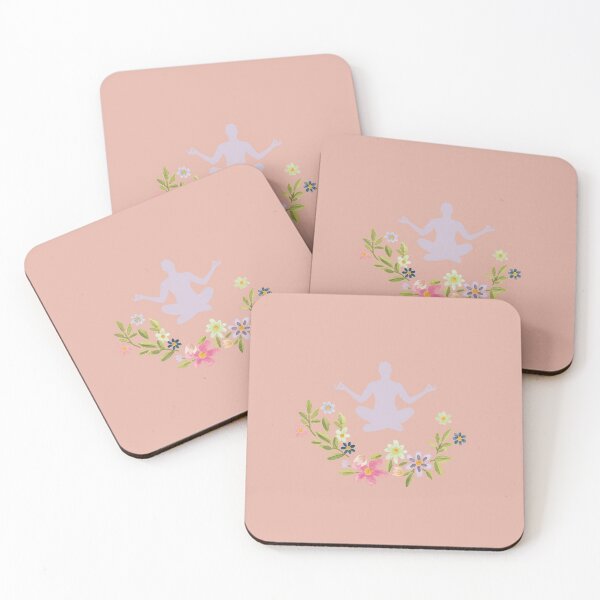 Item preview, Floral Sukhasana Yoga Pose- Light Pink Edition designed and sold by Megan-Alice.