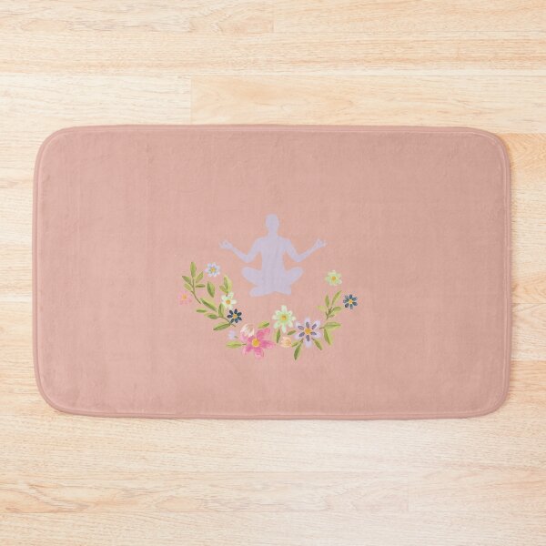 Item preview, Floral Sukhasana Yoga Pose- Light Pink Edition designed and sold by Megan-Alice.