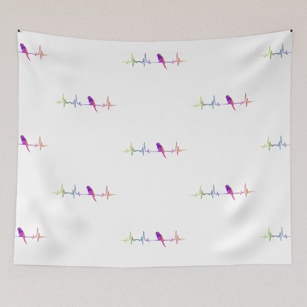 Item preview, PARROTS heartbeat watercolor designed and sold by loves789.