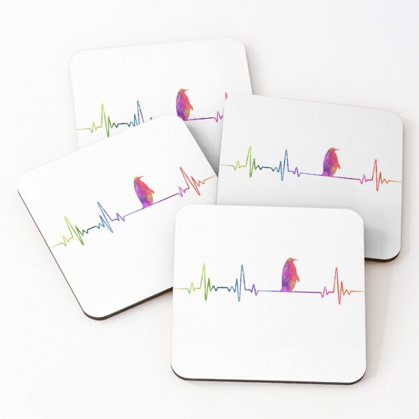 Item preview, PENGUIN heartbeat watercolor designed and sold by loves789.