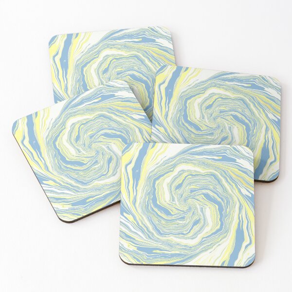 Item preview, Lemon blue and white swirl pattern designed and sold by Diane Hunter Art.