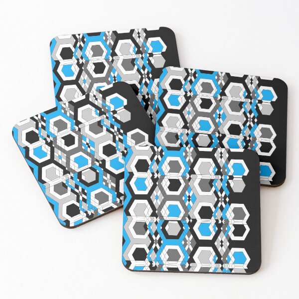 Item preview, Hexagons Black Blue Gray designed and sold by CreativeStreams.
