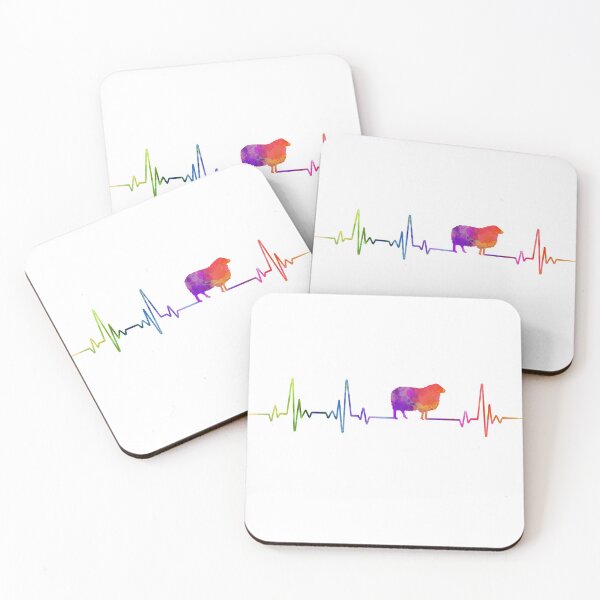 Item preview, SHEEP heartbeat watercolor designed and sold by loves789.