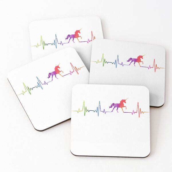 Item preview, UNICORN heartbeat watercolor designed and sold by loves789.