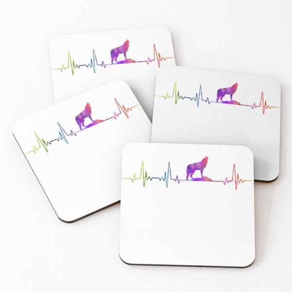 Item preview, WOLF heartbeat watercolor designed and sold by loves789.