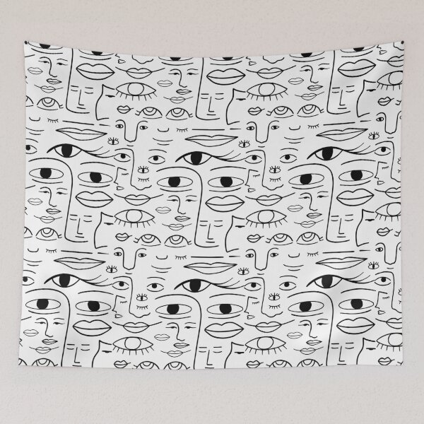 Item preview, Abstract faces art print designed and sold by KSENIIA FAST.