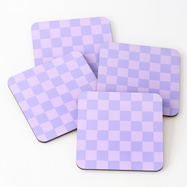 Purple Checker Print Coasters (Set of 4)