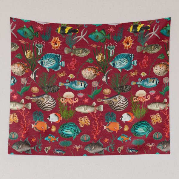 Item preview, Oceania in burgundy red designed and sold by Delinda Graphic Studio.