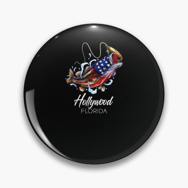 Item preview, Hollywood Florida American Flag Bass Fish Fishing Gift designed and sold by nancyholly.