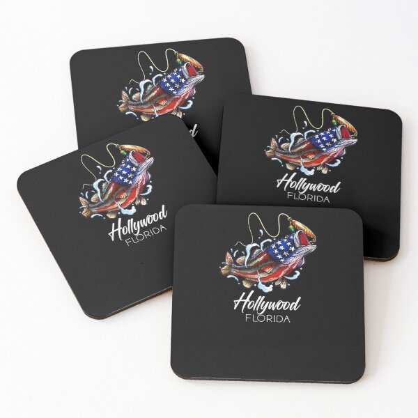 Item preview, Hollywood Florida American Flag Bass Fish Fishing Gift designed and sold by nancyholly.