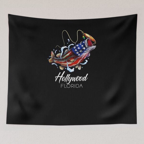 Item preview, Hollywood Florida American Flag Bass Fish Fishing Gift designed and sold by nancyholly.