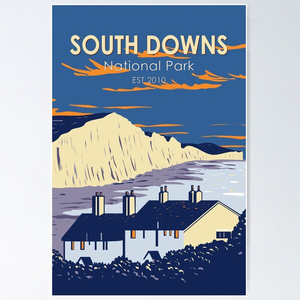 Item preview, South Downs National Park Seven Sisters England Vintage designed and sold by KrisSidDesigns.