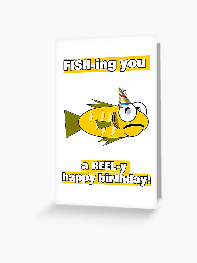 Fishing Birthday Card With Badge : : Stationery & Office Supplies