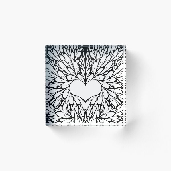 Item preview, Black and White Blossoming Heart designed and sold by kallyfactory.