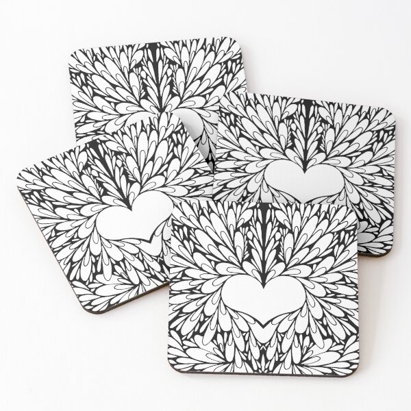 Item preview, Black and White Blossoming Heart designed and sold by kallyfactory.