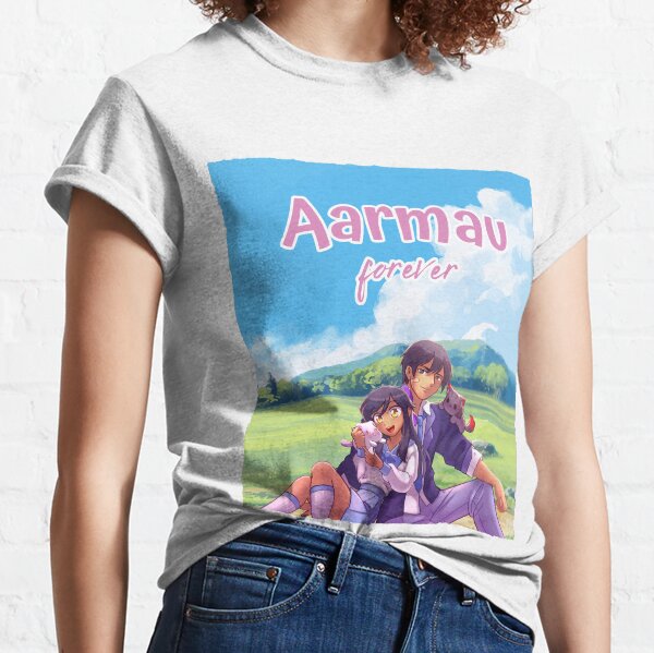 Aphmau and Aaron with Plushies, Aarmau and cats Classic T-Shirt