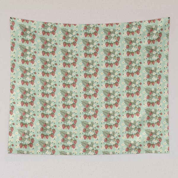 Item preview, strawberries designed and sold by WyrdandWoven.