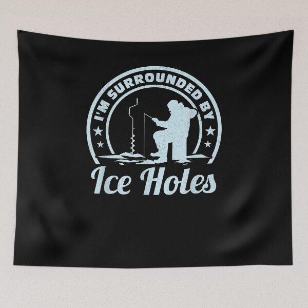 Item preview, Ice Fishing Surrounded Ice Holes Catching Fish In Winter designed and sold by patsa4.