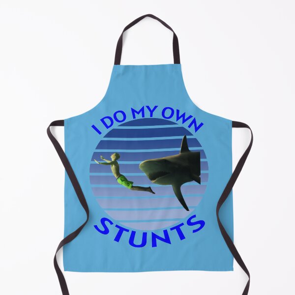 Item preview, I Do My Own Stunts Cute Funny Guy Swimmer a Shark designed and sold by KeysTreasures.
