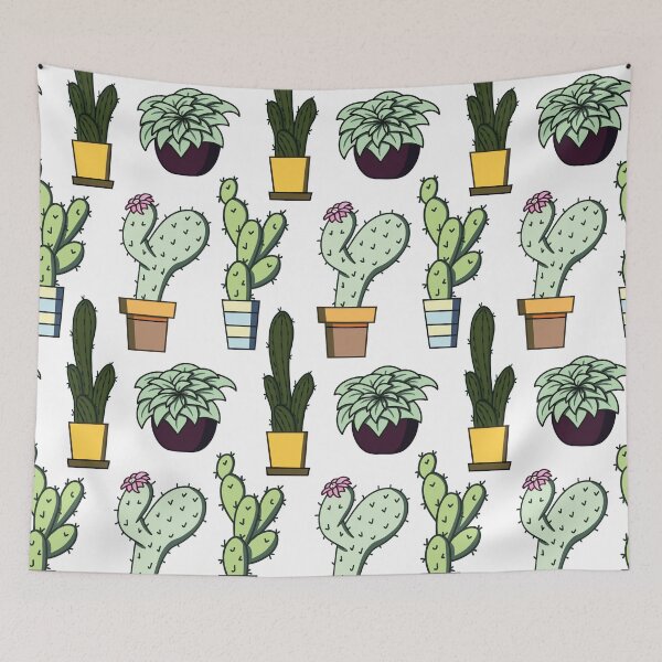 Item preview, Sage green Vintage cactus and succulents in pots designed and sold by EvaMelindy.