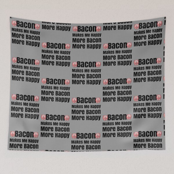 Item preview, Funny Bacon Makes Me Happy, More Bacon, More Happy Little Pigs  designed and sold by CharJens.