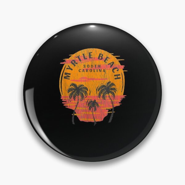 Item preview, Retro Myrtle Beach South Carolina Palm Trees Sunset Skull designed and sold by patsa4.