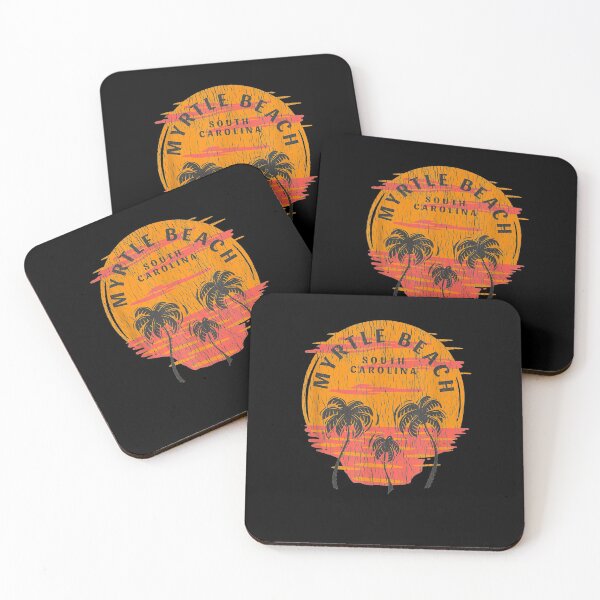 Item preview, Retro Myrtle Beach South Carolina Palm Trees Sunset Skull designed and sold by patsa4.