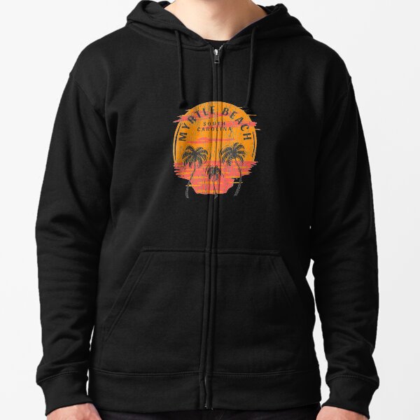Zip Up Hoodie Myrtle Beach SC Palm Hooded Sweatshirt for Men Zip Up Hoodie Myrtle Beach SC Palm Hooded Sweatshirt for Men