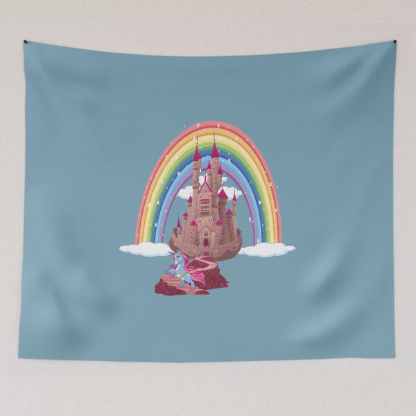 Item preview, Pink Fairy unicorn Palace Castle t-shirt designed and sold by AmjadDesigns.