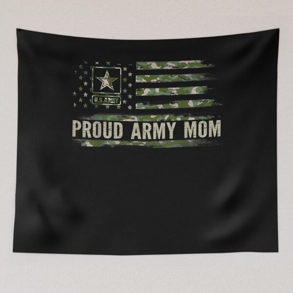 Artikelvorschau, Vintage Proud Army Mom Camo American Flag Veteranengeschenk entworfen und verkauft von patsa4.