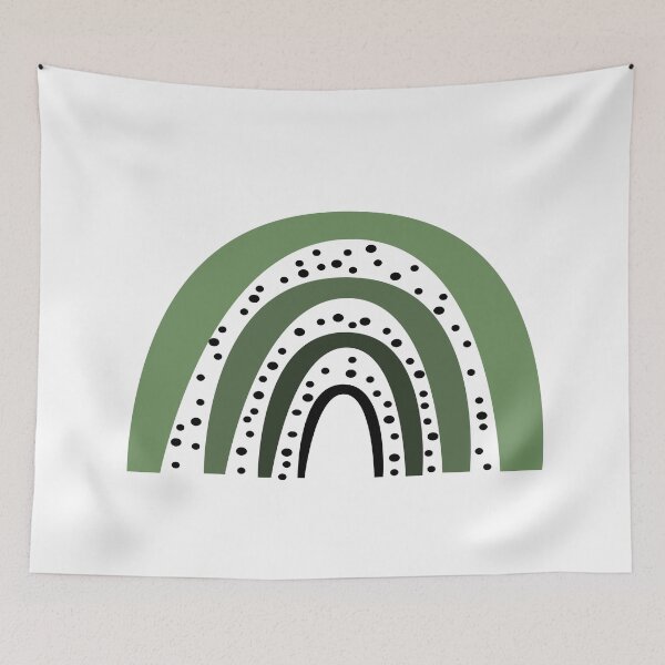 Item preview, sage green polkadots rainbow designed and sold by Northendesigns.