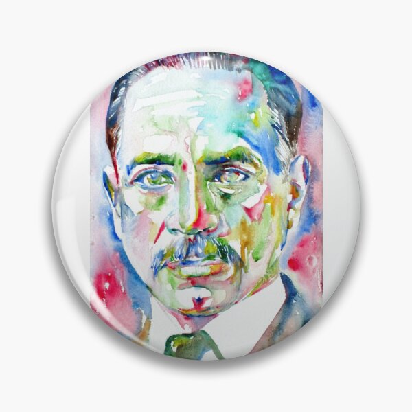 Item preview, RAINER MARIA RILKE watercolor portrait designed and sold by lautir.