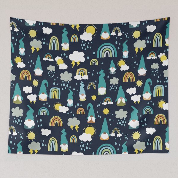 Item preview, Raining Gnomes Rainbow Storm Kids Pattern designed and sold by SamAnnDesigns.