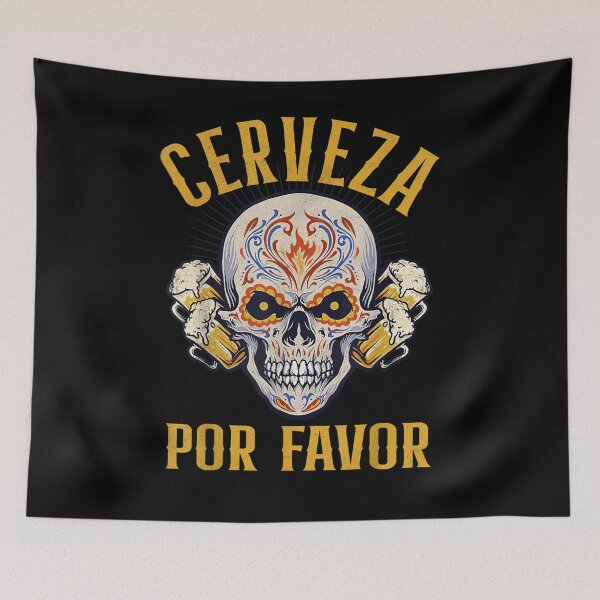 Item preview, Cerveza Por Favor Mexican Sugar Skull Beer Drinker designed and sold by patsa4.