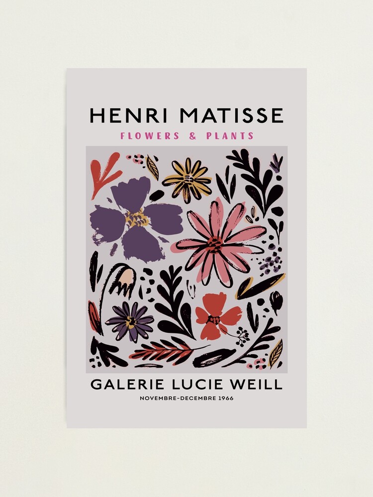 Matisse - abstract violet flowers print - Exhibition art